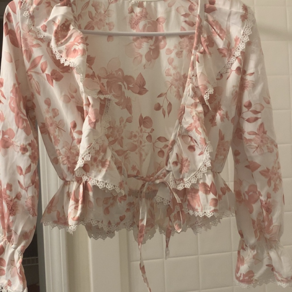 Floral Ruffle Blouse - Pink